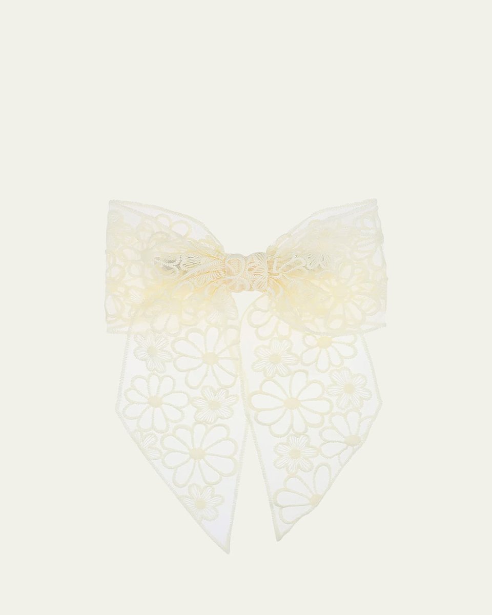 Madelyn Floral Lace Bow Barrette